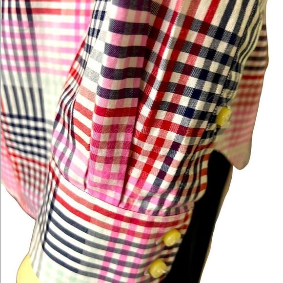 Men’s Large Thomas Dean Plaid Dress Shirt - Picture 7 of 9